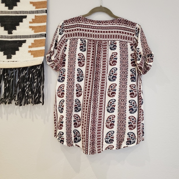 LUCKY BRAND ll Lightweight Paisley Print Top - Picture 2 of 4